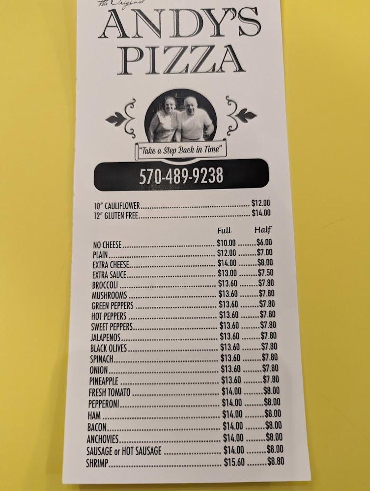 Andy's Pizza Menu image 3